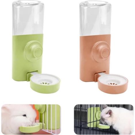 2 Pcs Distributeur Eau Petits Animaux,600ML Automatique Biberon Lapin,Suspendue Anti-Goutte Abreuvoir Lapin Cochon d'Inde Hamster (1/4)