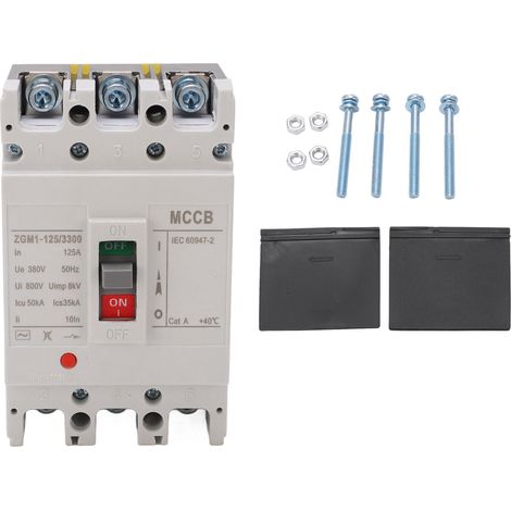 Disjoncteur AC 3P, Protection contre les surcharges, contrôleur de coupure de courant pour voiture, MCCB 380V 125A