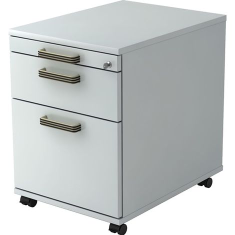 Rollcontainer Teda H590xB428xT580mm grau 1Schubl.u.1Registratur m.Streifengriff (1/3)