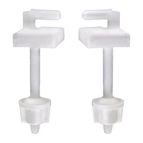 2 PEZZI - COPPIA DI CERNIERE DI FISSAGGIO PER SEDILE WC CON SUPPORTO - COLORE TRASPARENTE (1/3)