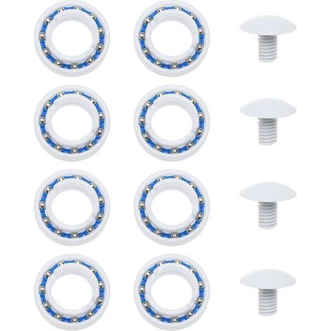 Lot de 12 Accessoires pour Nettoyeur de Piscine Robot de Nettoyage de Piscine Roulements à Billes en Plastique C60 Boulons de Roue en Plastique C55 Compatible avec Polaris 180 280 Piscine Robot (1/5)