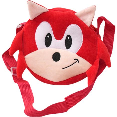 Sac à bandoulière en peluche Personnage de dessin animé mignon Sac à main jouet avec sangle réglable pour enfants Cadeaux d'anniversaire Noël Halloween Rouge