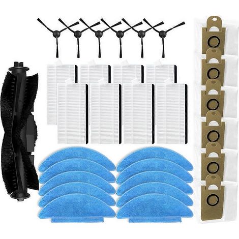 Pièces de rechange pour la brosse rotative principale, les brosses latérales, le filtre HEPA, la serpillière et le sac à poussière des aspirateurs robots iLife T10s / Aonus I8. (1/5)