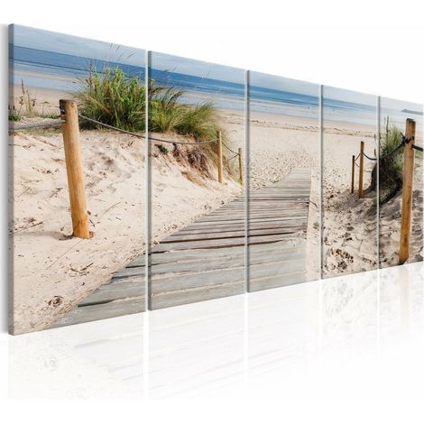 Tableau plage après la pluie - 225 x 90 cm