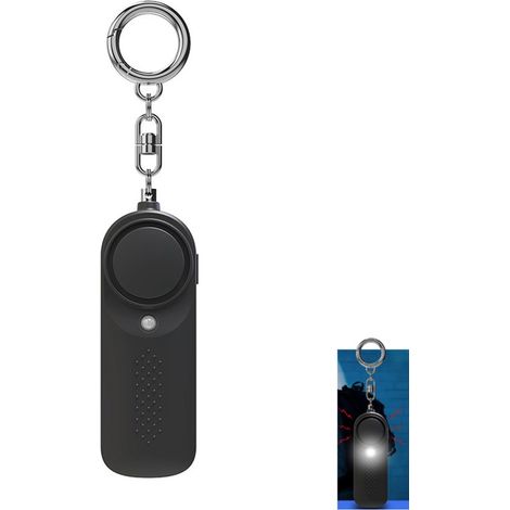 Allarme，Allarme di sicurezza personale per donne，Allarme anti-lupo da 130 dB con luce LED，Portachiavi portatile，Adatto per autodifesa (1/5)