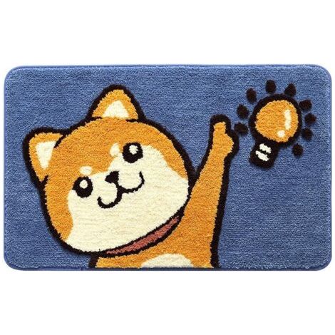 Tapis de bain antidérapant à motif chien de dessin animé, tapis de salle de bain d'intérieur floqué (1/5)