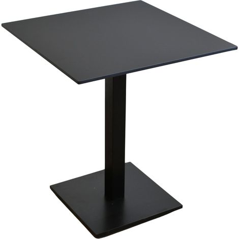 Table pour balcon et jardin, stratifié haute pression (HPL) imperméable de 12 mm, 75 x 75 cm, finition mate noire (1/5)