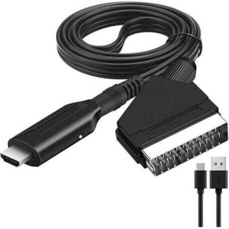 Adaptateur Péritel vers HDMI, Convertisseur Péritel vers HDMI avec câble HDMI, Scart vers Hdmi Convertisseur, pour Full HD TV 720P/1080P,Audio Vidéo pour Lecteur DVD Sky Blu-Ray STB VHS Xbox PS3 NPTER (1/4)
