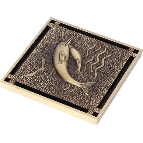 Couvercle de bonde de sol en cuivre antique pour douche et salle de bain, accessoires de salle de bain d'hôtel (1/5)