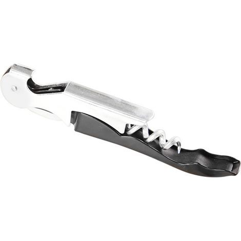 Professional sommelier corkscrew with foil cutter, double-hinged corkscrew and bottle opener in stainless steel, compact size, TSA approved for everyday use. - AquaForg (1/5)