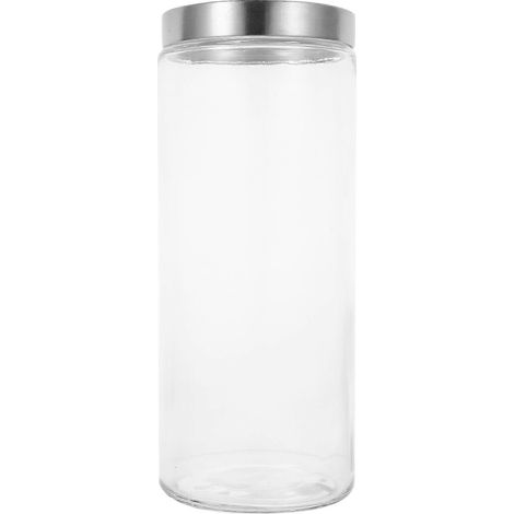 Boîte de conservation ronde en verre hermétique pour céréales et aliments (1 pièce) (1/5)