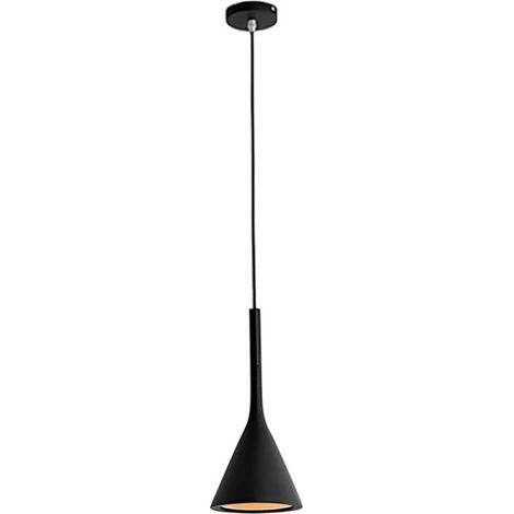 Luminaire Suspendu Moderne Macaron Plafonnier Suspendu E27 Éclairage Suspendu Simple en Aluminium pour îlot de Cuisine Salon Chambre Noir (1/5)