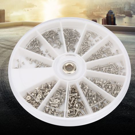 Boîte de 600 vis à tête cruciforme plate en acier inoxydable M1.0, M1.2, M1.4 et M1.6 pour lunettes (1/5)
