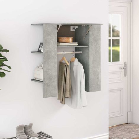 Armoire de couloir-Meuble de rangement Gris béton 97,5x37x99 cm Bois d'ingénierie 897454 (1/5)