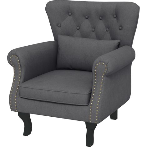 ChesterfieldStyle Accent Chair  Grey (1/5)
