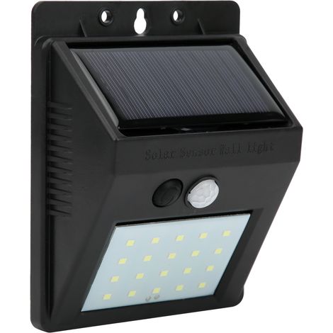 Solar-Sensor-Wandleuchte mit 20 LEDs für den Außenbereich, Hof, Flur, Einfahrt, Veranda und Garten. (1/5)