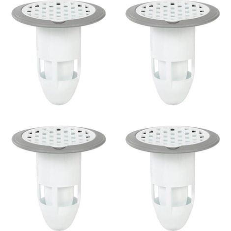 KZQ 4 tapones de drenaje para ducha, conectores antiolor, de goma, aptos para baño, cocina, inodoro, cuarto de lavado y hotel (gris) (1/4)