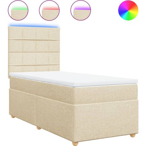 Maison Exclusive - Giroletto a Molle con Materasso Crema 90x190 cm in Tessuto