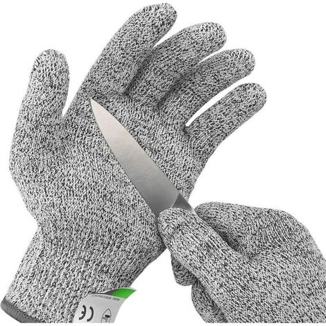 Gants de qualité alimentaire extrêmement durables et résistants aux coupures, classe de protection 5, pour l'écaillage des huîtres (taille L) (1/5)