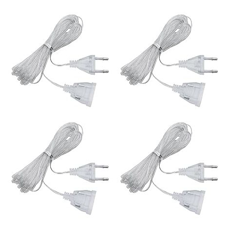 Electric Extension Cable Transparent 220 V Euro Plug for LED Light and Outdoor Use (1/5)