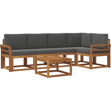 vidaXL Outdoor Sofa Set 6 pcs Natural and Anthracite (1/5)