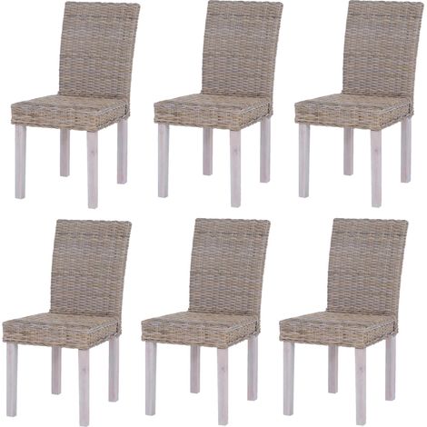 Set 6x sedie rattan Littau Kubu soggiorno cucina sala da pranzo 56x43x89cm (1/5)