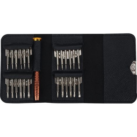 Jeu de tournevis de réparation de lunettes de précision, mini tournevis outil 25 en 1 kit, utilisé pour les lunettes, lunettes de soleil, montres (1/5)