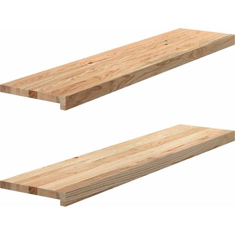 Marches d'escalier 2 pcs non traité bois de chêne massif (1/5)