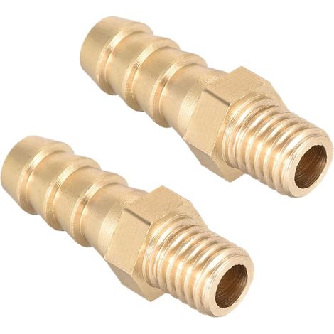 Métrique M8-1,25 Mâle Filetage à 8mm Barbelé Laiton 2PCS Doré (1/5)