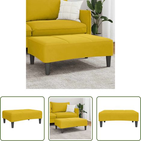 Samt Hocker - Fußhocker Gelb 77x55x31 cm Samt (1/5)