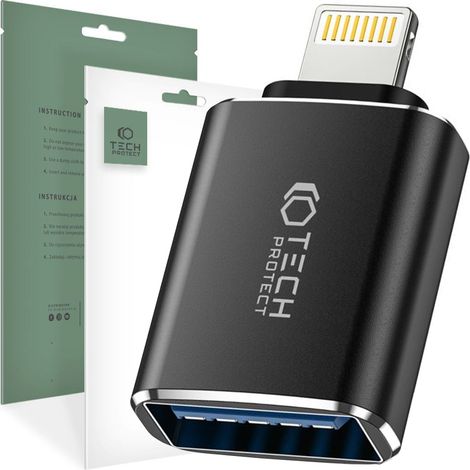 Adattatore OTG iPhone Lightning (maschio) - USB-A (femmina) - Nero (1/3)