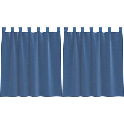 Maison Exclusive - Voile Vorhänge mit Schlaufen 2 Stk. Königsblau