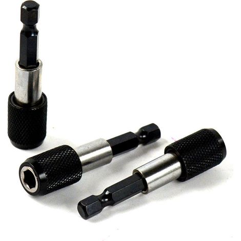 3 Pièces Porte Embout Magnetique, 1/4" 60mm Porte Embout Visseuse a choc, pour cloison sèche et enfoncer des vis à montage rapide dans des plaques de plâtre (1/5)