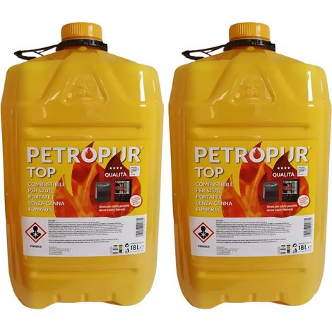 Combustibile Liquido 2 Taniche Riciclabile 18L per Stufa Senza Fumo