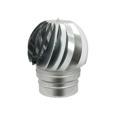 Chimenea giratoria galvanizada base redonda con conexión hembra - DIÁMETRO 30cm