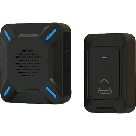 Wireless Doorbell Outdoor IP68 Waterproof, Big Speaker Loud Sound, LED Indicator, 300M Range, 5 Adjustable Volume, 58 Ringtones (Black) (1/4)