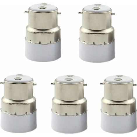 Bardusch-Paquet de 5 convertisseurs de douille d'ampoule B22 à E14 Douille de douille B22 Passer au support de lampe adaptateur standard E14 (1/4)