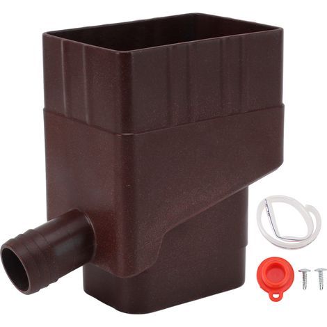 Rainwater harvesting system, UV-resistant professional downspout diverter kit for outdoor garden lawn, dark brown (1/5)
