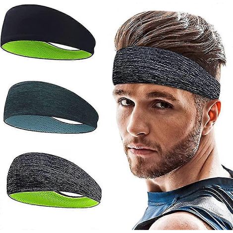 Lot de 3 bandeaux de sport, élastiques antidérapants, pour cheveux et cheveux. (1/5)
