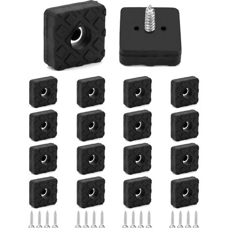 CSPARKV 18 Stück rutschfeste Gummipads, quadratische Möbelbeinschoner für Tischstuhlsofa, 22  22  9 mm, schwarz (1/5)