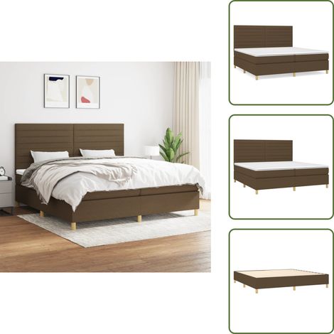 Cama de muelles ensacados - vidaXL Cama box spring con colchón tela marrón oscuro 200x200 cm - Cama de muelles ensacados con espuma
