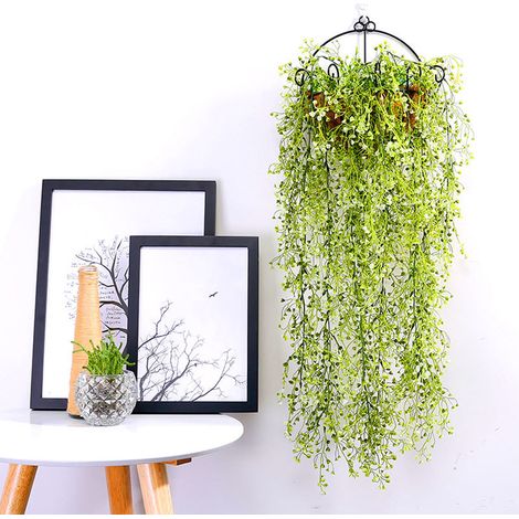 Artificial Trailing Ivy Flower Vine Leaf Garland Plants, White (1/5)