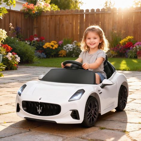 Maserati Gran Turismo Folgore 12V Voiture enfants télécommande âge 3-5 ans blanche