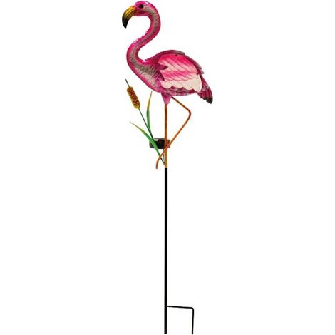 Grande Lampada Decorativa 98cm Solare 8 Led Bianche Neutre Fenicottero Rosa - Ezsolar