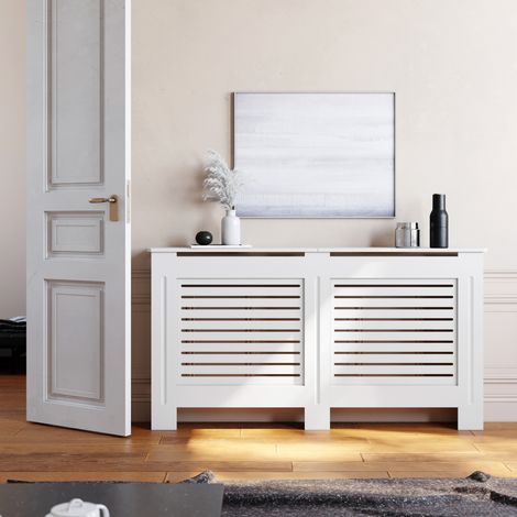 ELEGANT Radiator Cover Modern White Painted for Living Room/Bedroom/Kitchen Large (1/5)