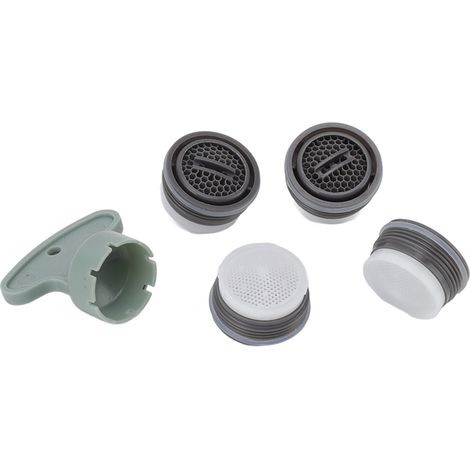 Packung mit 5 M20 Wasserhahn-Luftsprudlern, professionelles Ersatzteil, mit Schlüssel für Bad und Küche. (1/5)