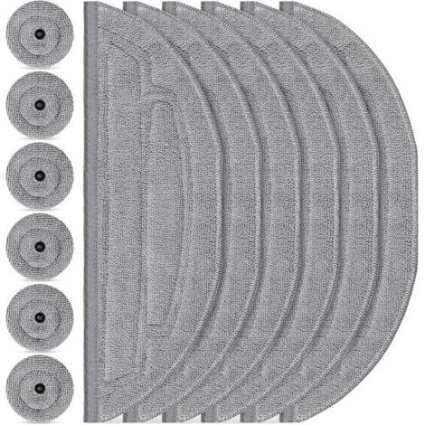 12-teiliges Reinigungstuch – Seitenbürste – Silberionen-Mikrofaser – VibraRise 3.0-System – Für Roborock S8 MaxV Ultra Saugroboter – Grau – 25,5 x 10,2 cm (1/5)