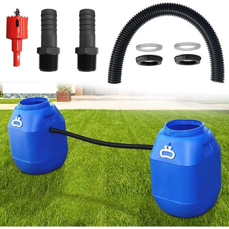 Kit de recuperateur d Eau de Pluie,Ensemble de collecteur Eau de Pluie,Recuperateur d Eau de Pluie pour conduits Circulaire,avec Tuyau Flexible,Kit Collecteur d'eau de Pluie,pour tonneau de Pluie (1/5)