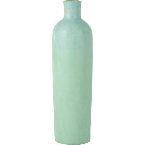 Vase bleu en ciment finition terracotta ambiance contemporaine - Bleu pastel effet terracotta (1/3)