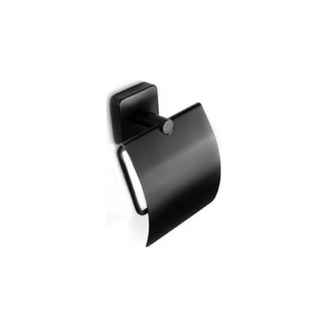 Portarotolo con coperchio a muro in acciaio inox nero opaco  CLODE-N kamalu